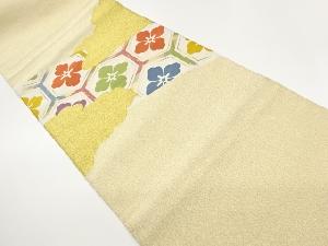 綴れ雲に花菱亀甲模様織出し名古屋帯